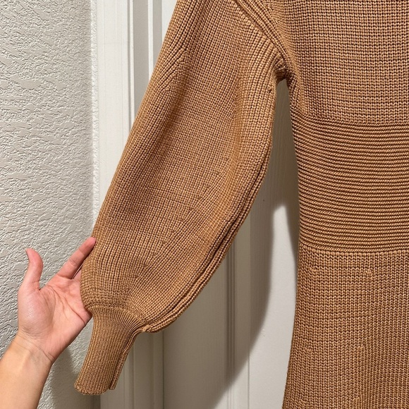 STAUD Marylebone Sweater Dress in Camel - Picture 10 of 14